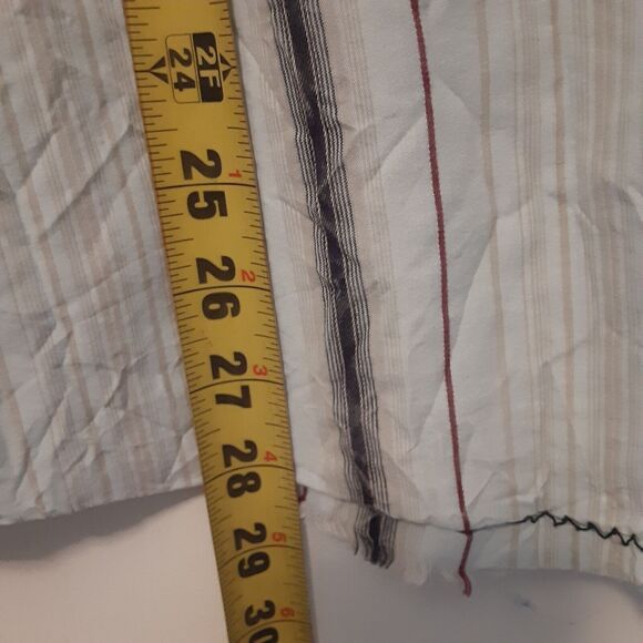 7 Diamonds Shirt XL Long Sleeve Button Blue Striped Pearl Snap Pockets Western - Picture 11 of 11